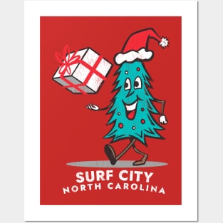 Surf City, NC Vacationing Christmas Tree Posters and Art